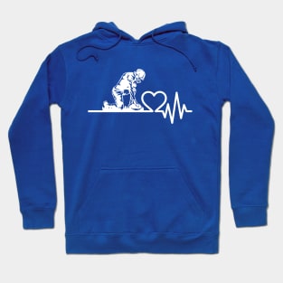 Football Player Praying Heartbeat Hoodie